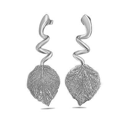 Sterling Silver Aspen Leaf Helix Earrings