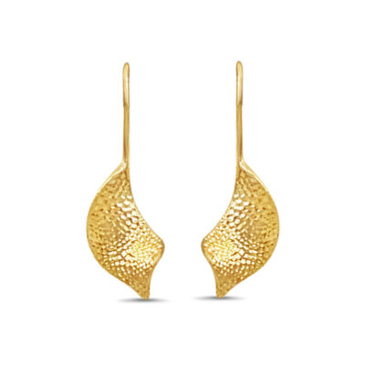 Curved Leaf Earrings in Yellow Gold Filled