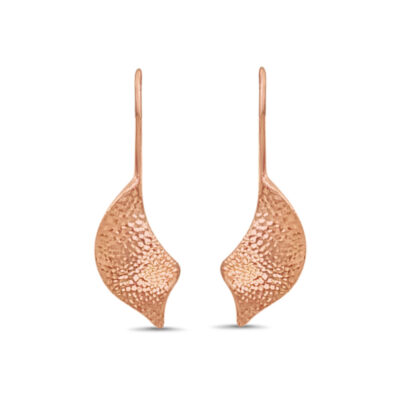 Curved Leaf Earrings in Yellow Gold Filled - Image 2