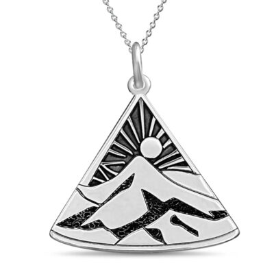 Mountain & Sun Pendant in Sterling Silver