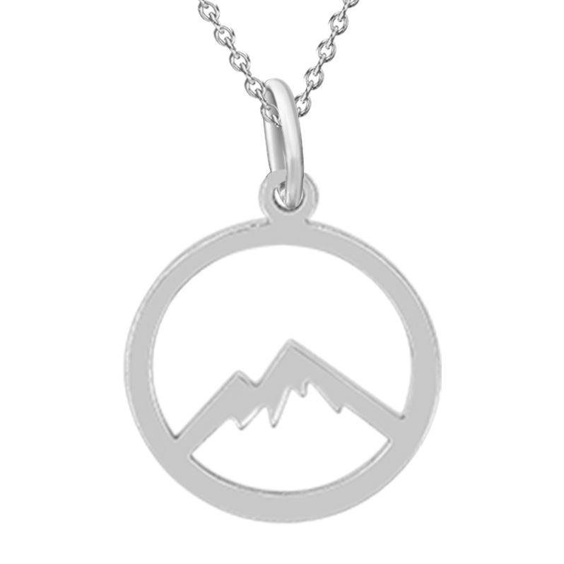 Sterling Silver Pendant with Outline of Colorado Rocky Mountains