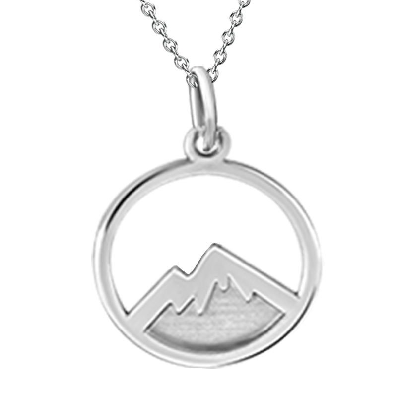 Sterling Silver Pendant with Engraved Colorado Rocky Mountains