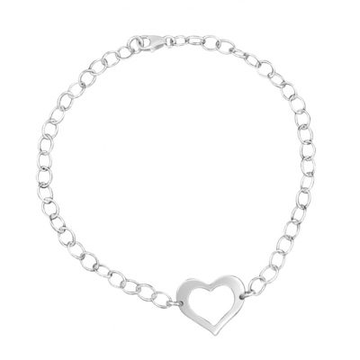 Chain Link Bracelet with Cutout Heart
