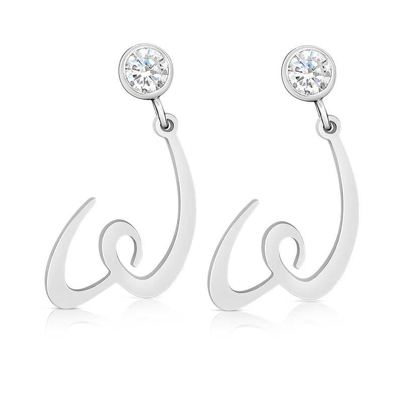 WomenGive Logo Earrings Silver with CZ to benefit WomenGive scholarship program for single mothers