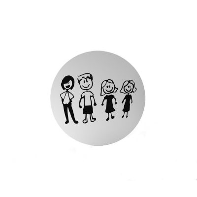 Customizable Blank Disc for Locket customized with kid's family drawing