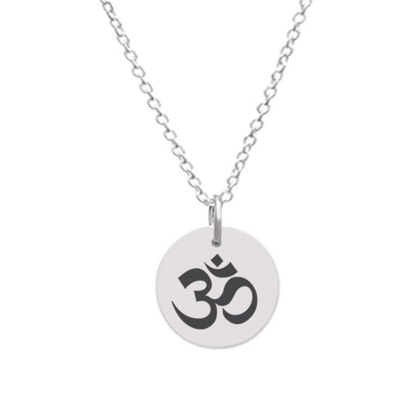 Customizable Disc Pendant - Medium with OM Yoga symbol
